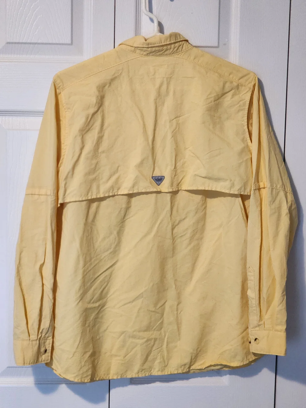 Columbia Yellow Button-Front PFG Outdoor/ Fishing Shirt Size Large - Picture 8 of 15
